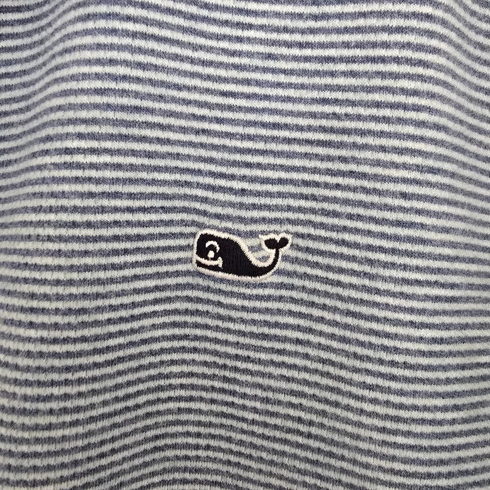 Vineyard Vines Pullover Mens 2XL Blue Stripe 1/4 Zip Saltwater Mock Neck - Picture 4 of 12